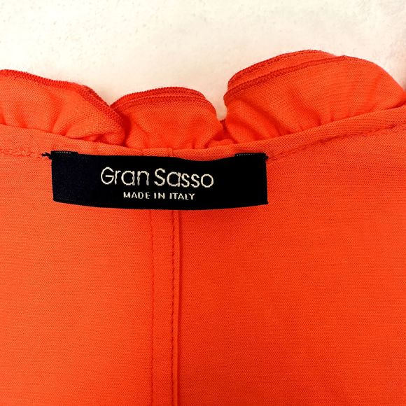 New Gran Sasso Coral Sleeveless 100% Cotton Ruffle Top SZ 8 Made in Italy - Picture 7 of 9